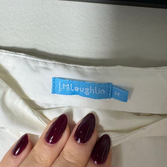 J.McLaughlin Cotton White Off the Shoulder Top Blouse Size M - Picture 5 of 6